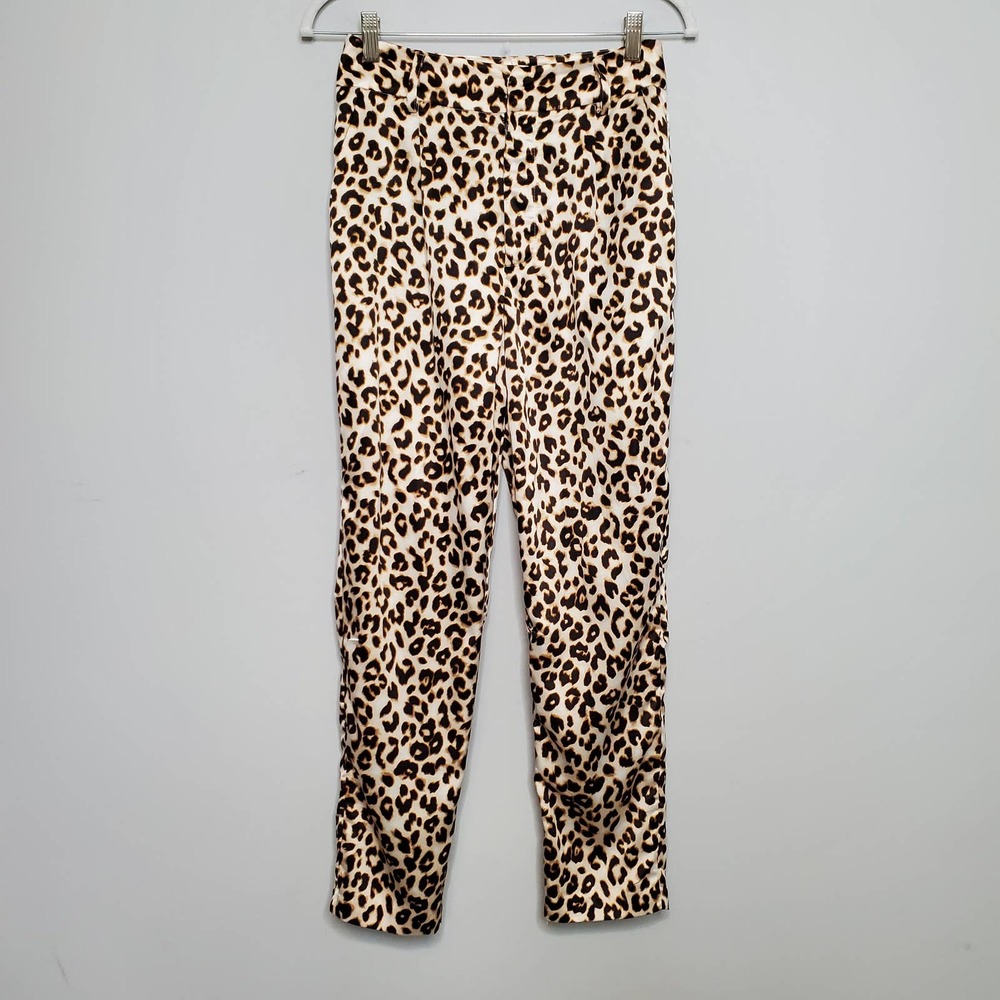 DO + BE • Leopard Animal Print Satin Feel Pants Sz S